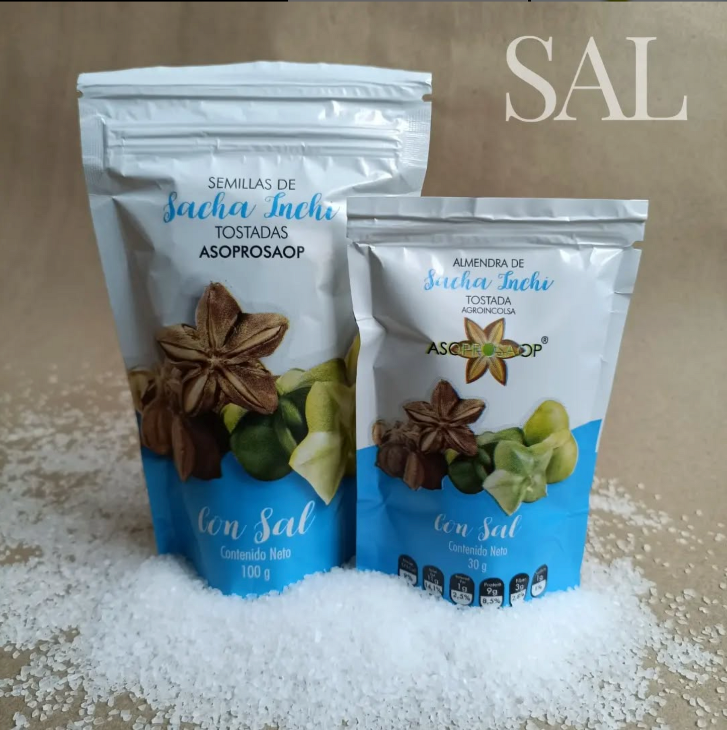 Semillas Tostadas de Sacha Inchi con Sal | Snacks Saludables
